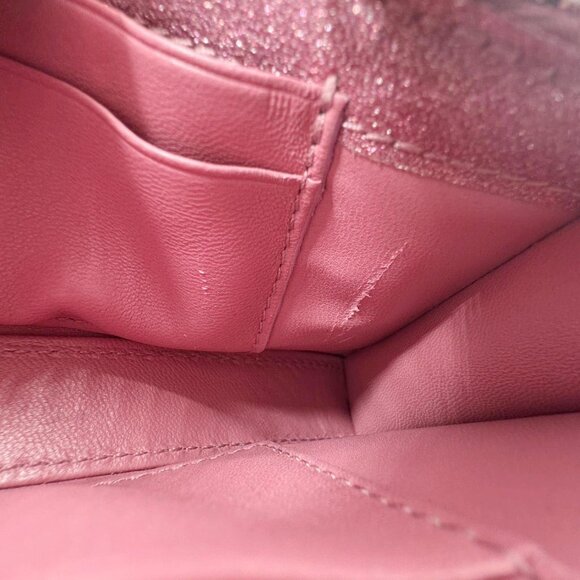 Balenciaga Hourglass Leather Wallet On Chain Shoulder Bag Pink - Picture 14 of 16